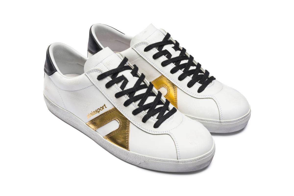 Star Leather - White / Gold & Black