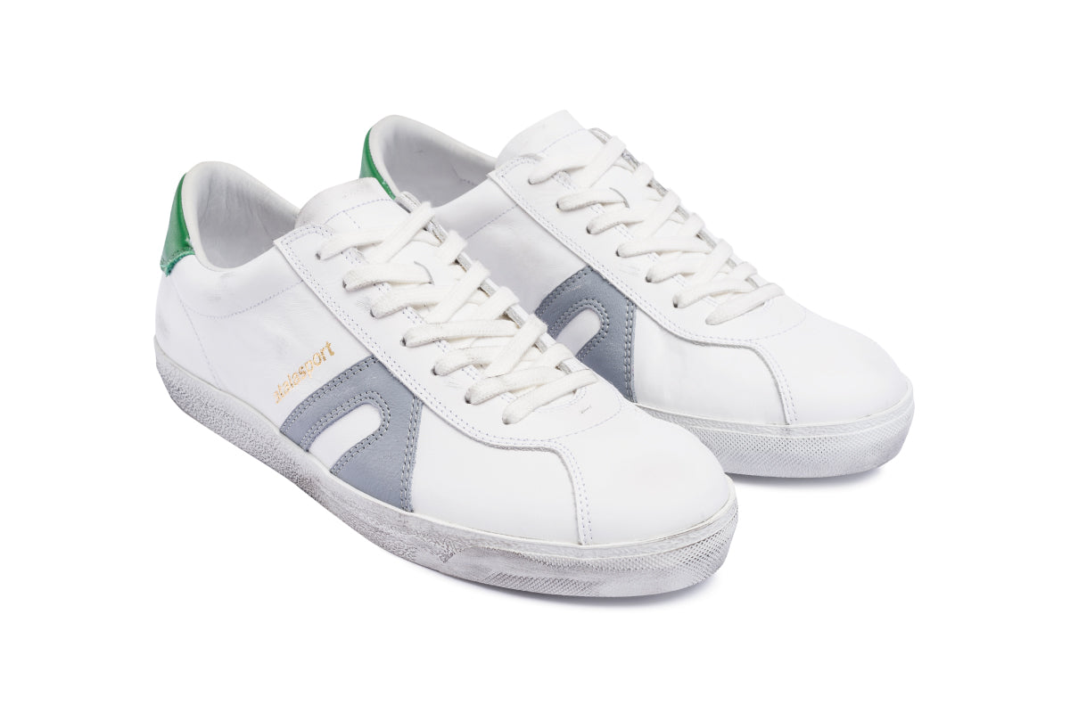 Star Leather - White / Polvere &amp; Green Ray